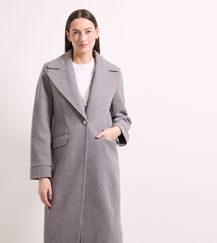Single Button Twill Coat