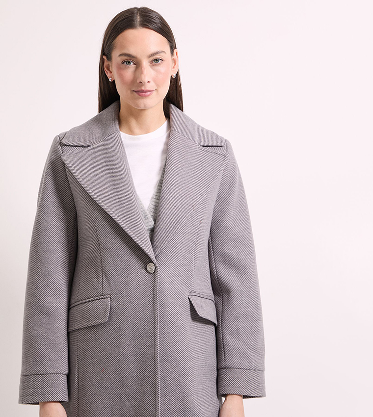 Single Button Twill Coat