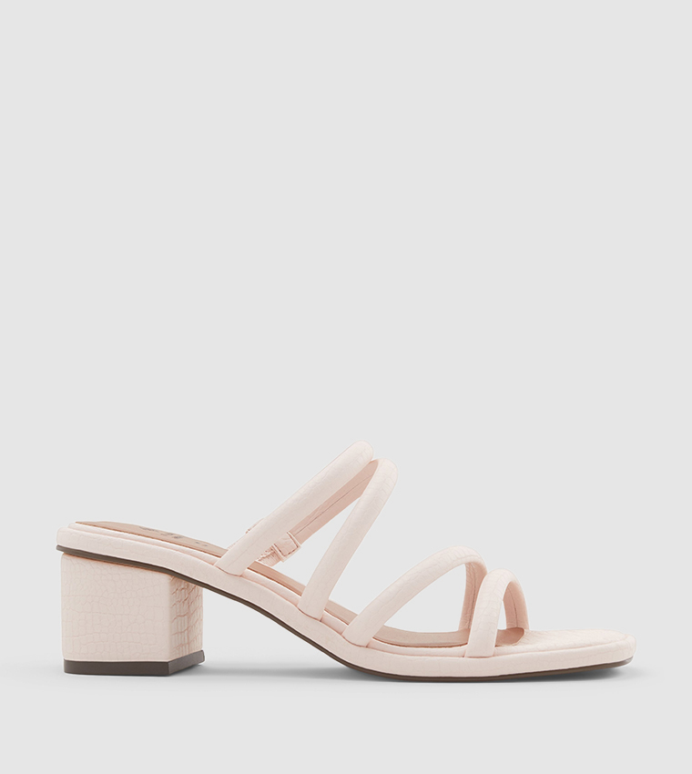 Pale pink cheap block heels