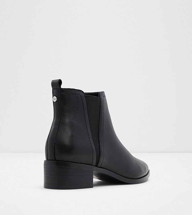 Aldo black top leather chelsea boots