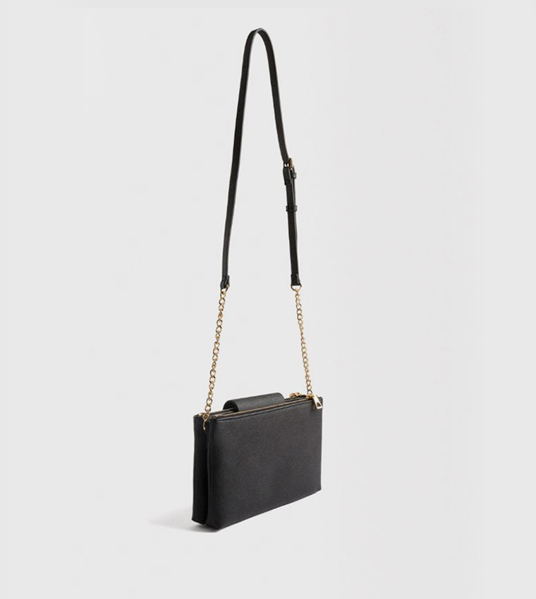 Textured Flap Crossbody Bag