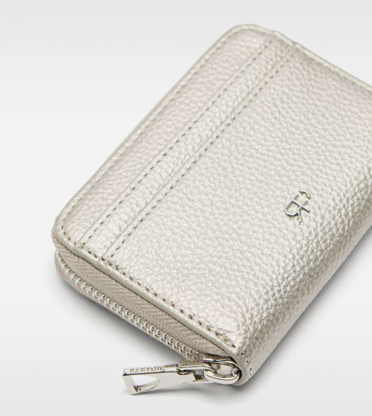 Textured Zip-Around Mini Wallet