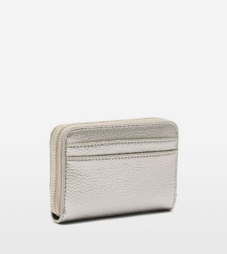 Textured Zip-Around Mini Wallet