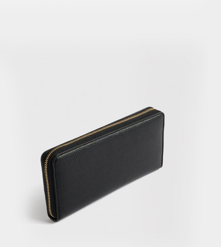 Textured Zip-Around Wallet