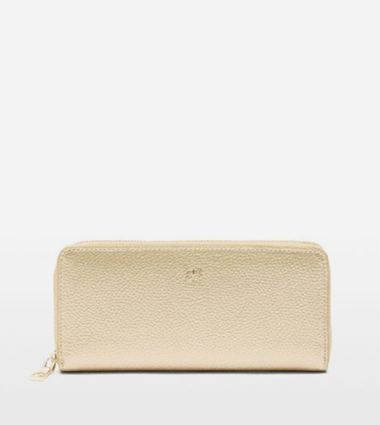 Textured Zip-Around Wallet