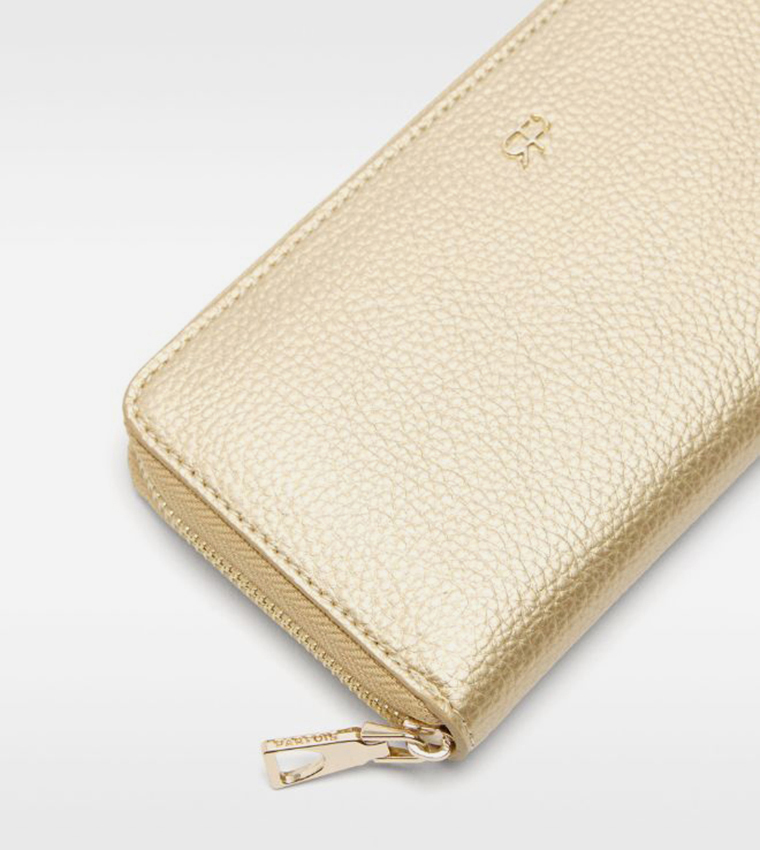 Textured Zip-Around Wallet