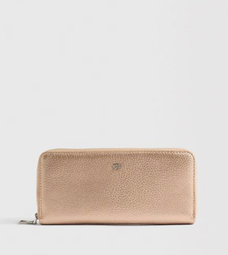 Textured Zip-Around Wallet