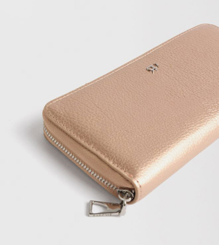Textured Zip-Around Wallet