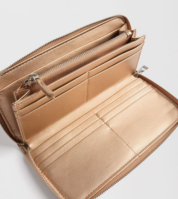 Textured Zip-Around Wallet