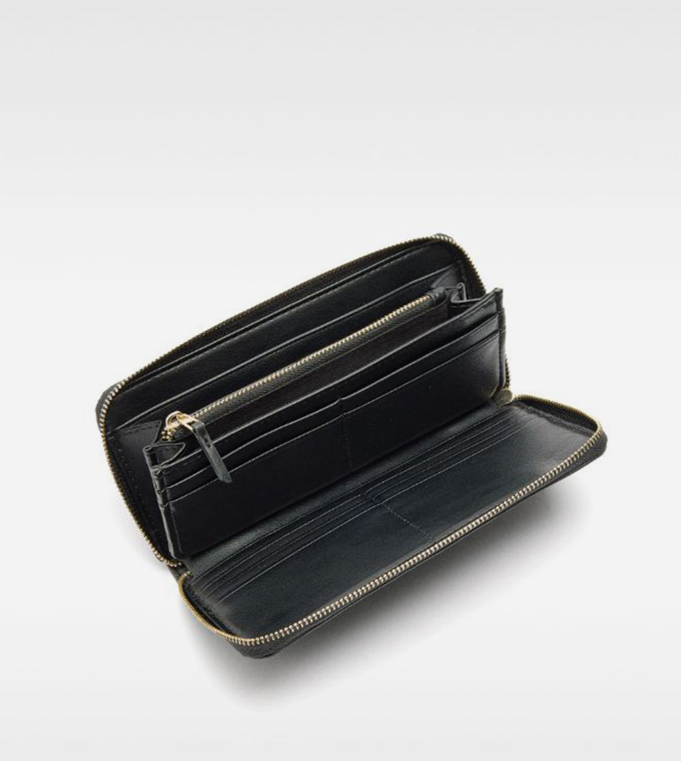 Textured Zip-Around Wallet