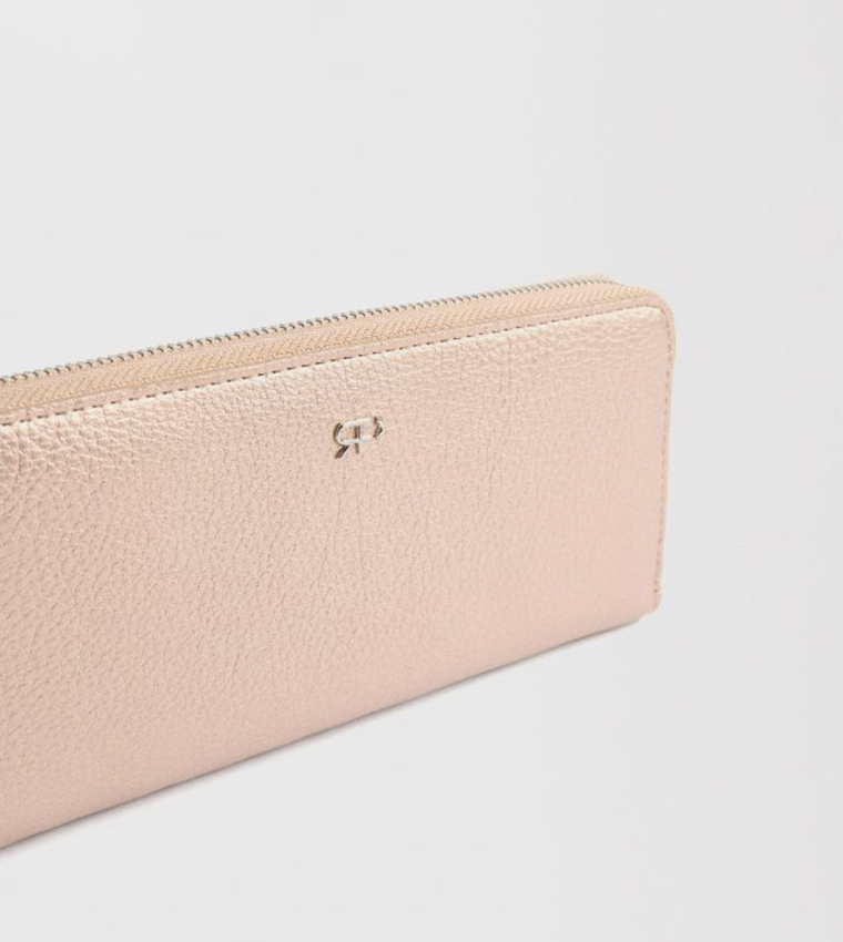 Textured Zip-Around Wallet