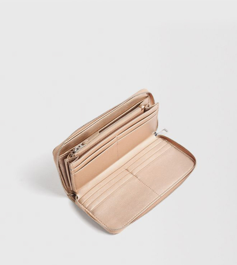 Textured Zip-Around Wallet