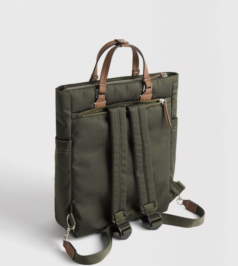 Solid Nylon Convertible Backpack