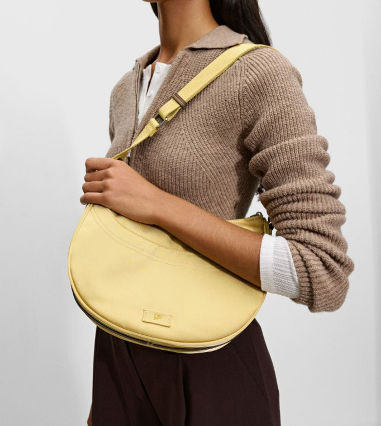 Textured Nylon Shoulder Bag
