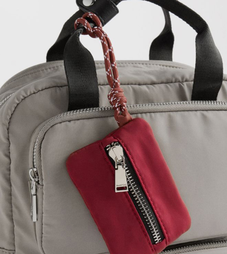 Textured Front Pocket Nylon Backpack