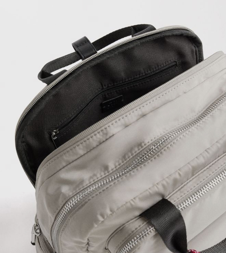 Textured Front Pocket Nylon Backpack