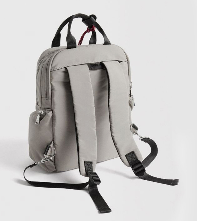 Textured Front Pocket Nylon Backpack