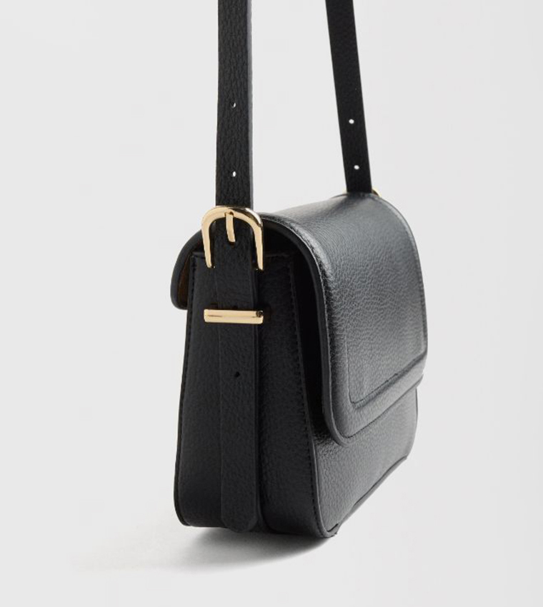 Textured Flap Crossbody Bag