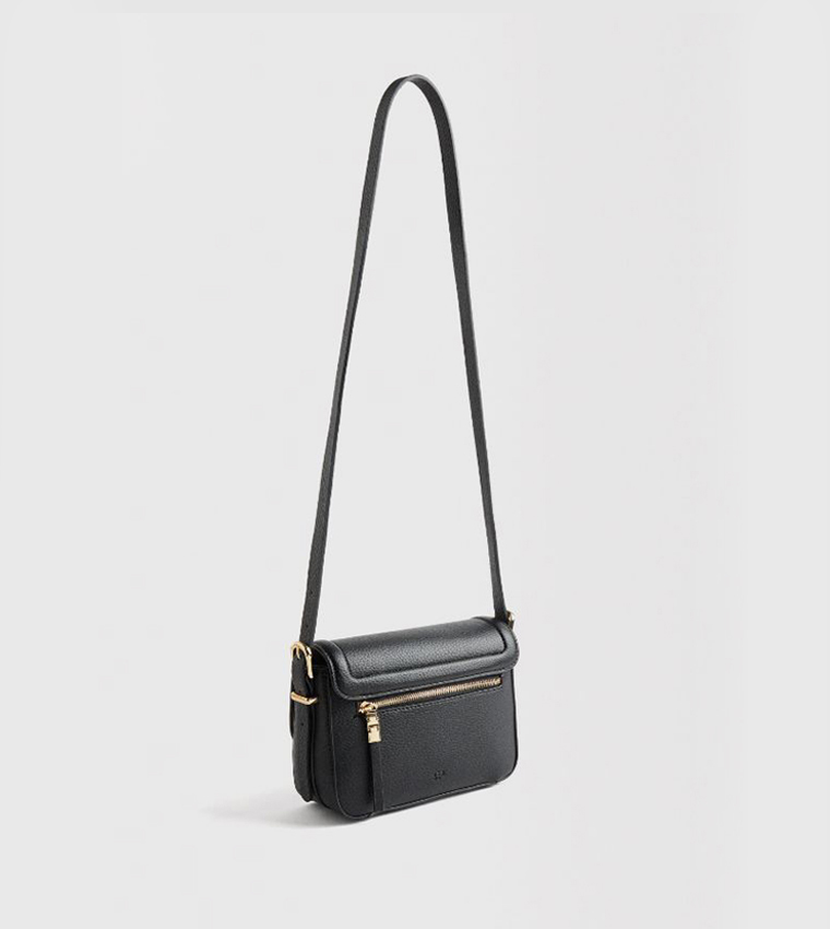 Textured Flap Crossbody Bag