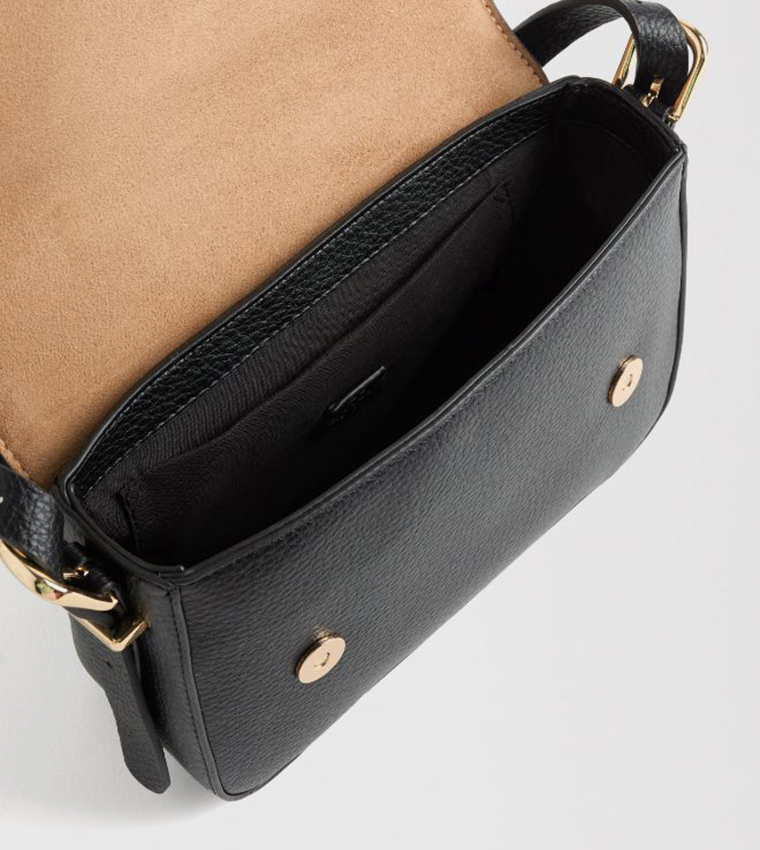 Textured Flap Crossbody Bag