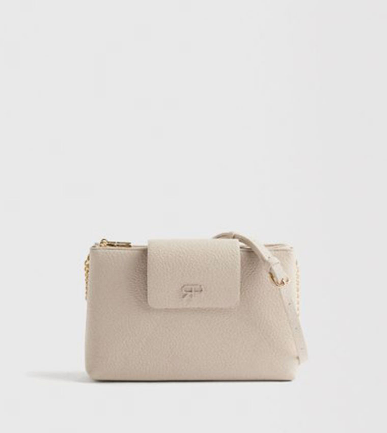 Textured Flap Crossbody Bag
