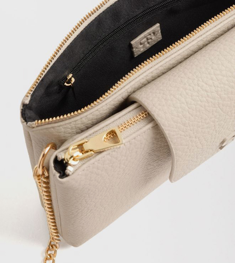 Textured Flap Crossbody Bag