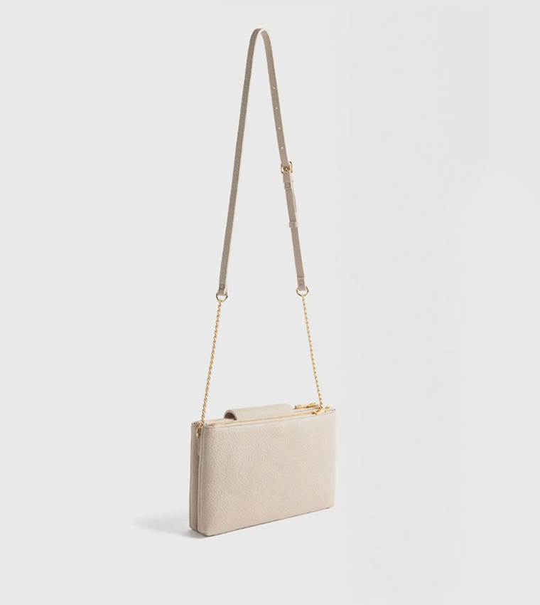 Textured Flap Crossbody Bag