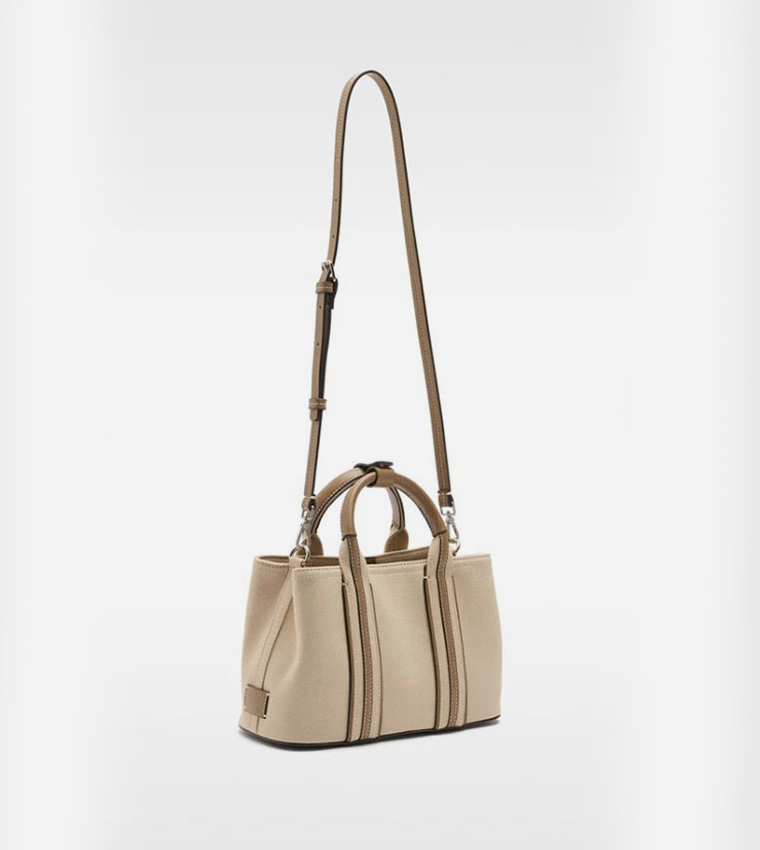 Textured Canvas Tote Bag
