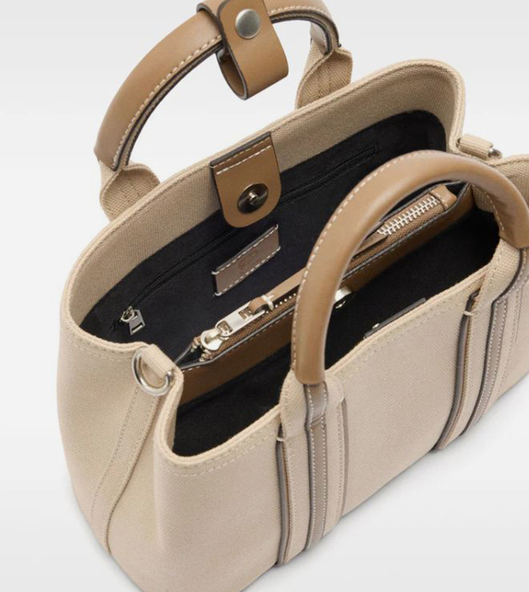 Textured Canvas Tote Bag