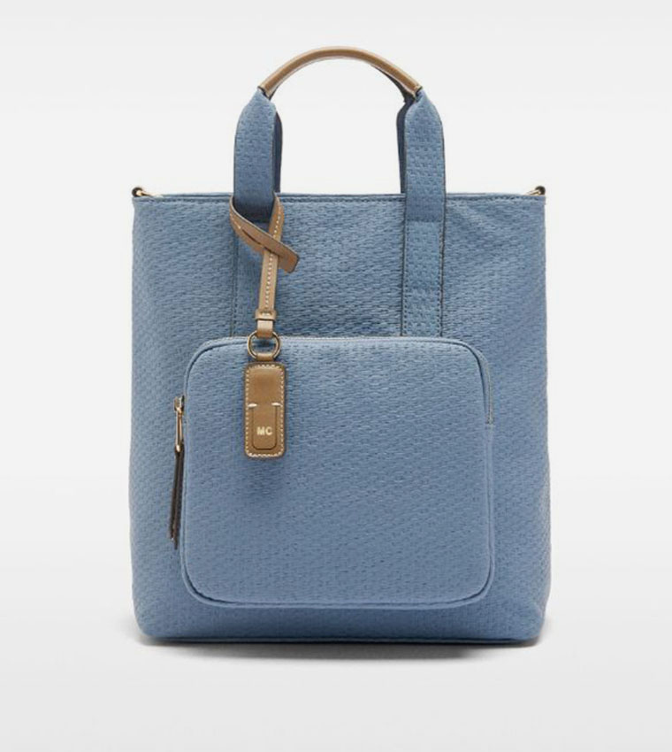 Textured Front Pocket Convertible Backpack