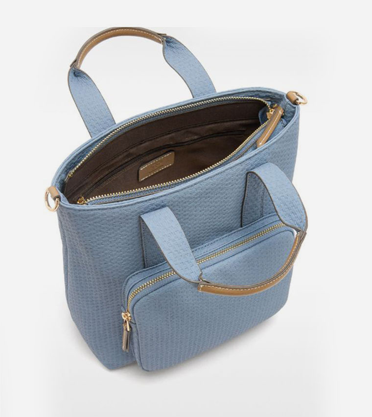 Textured Front Pocket Convertible Backpack