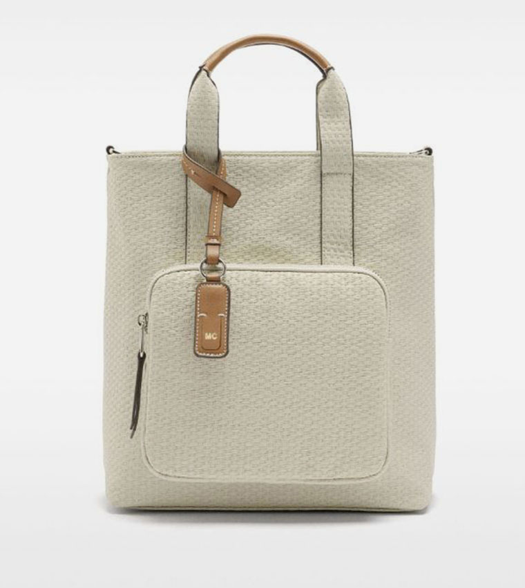 Textured Front Pocket Convertible Backpack