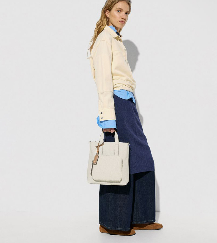 Textured Front Pocket Convertible Backpack