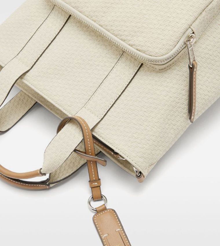 Textured Front Pocket Convertible Backpack