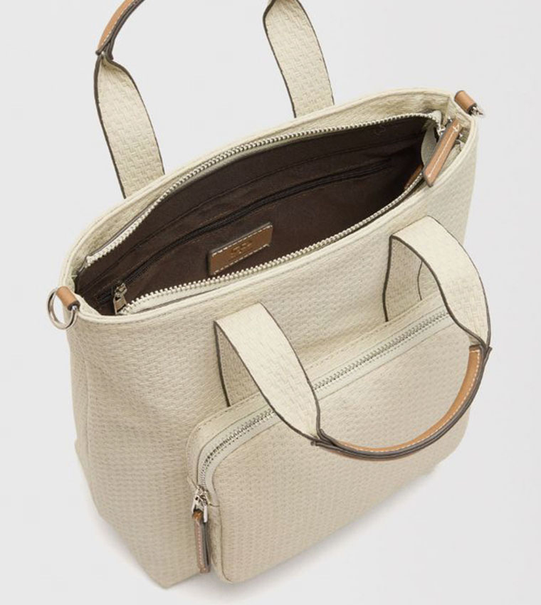 Textured Front Pocket Convertible Backpack