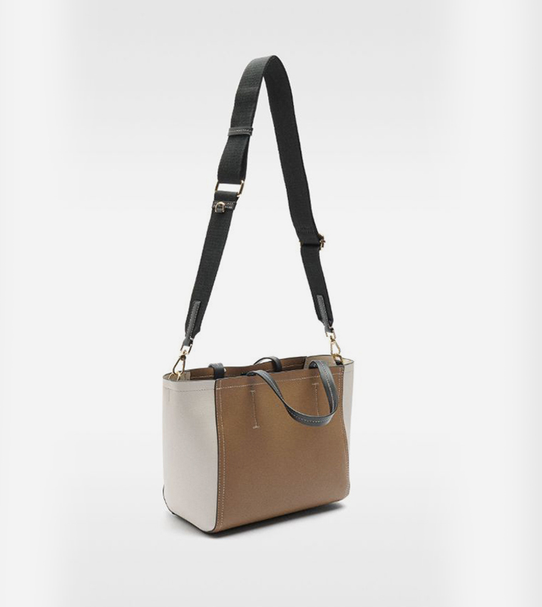 Color Block Tote Bag