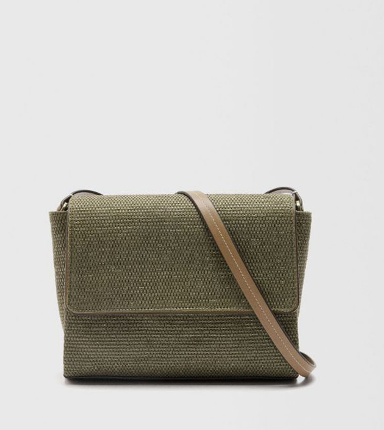 Textured Flap Crossbody Bag