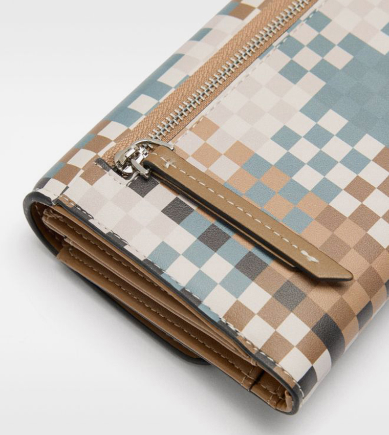 Checkered Tri-Fold Wallet