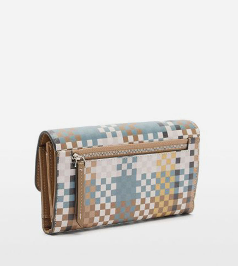 Checkered Tri-Fold Wallet