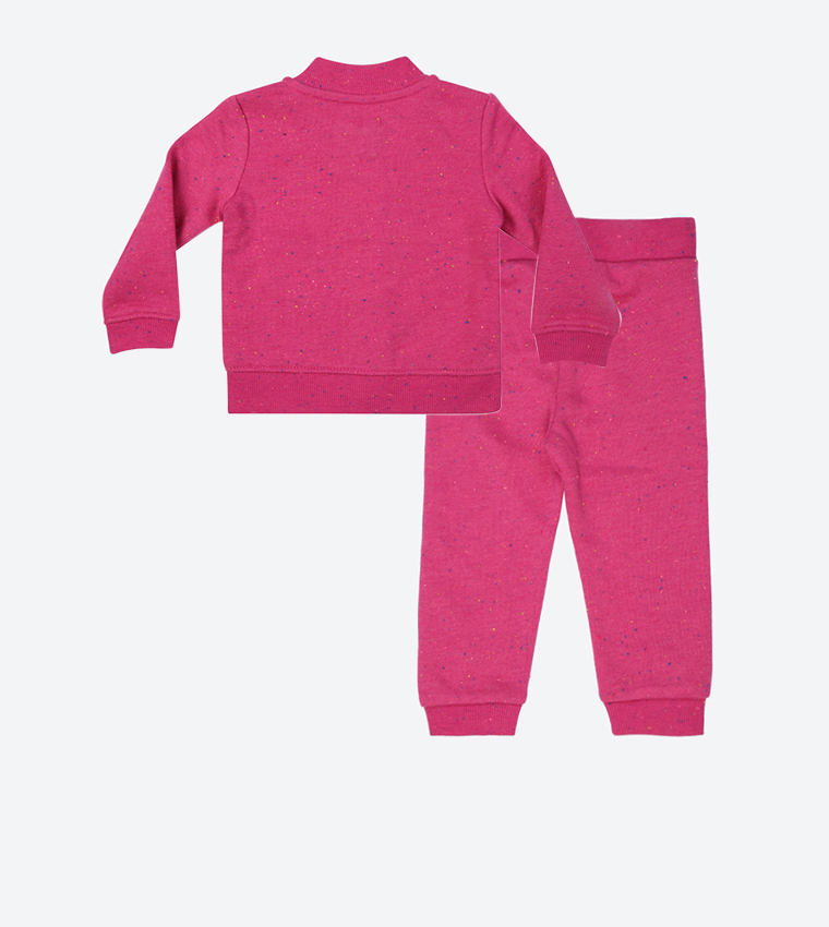 French Terry Embroidered Stars Set - Pink