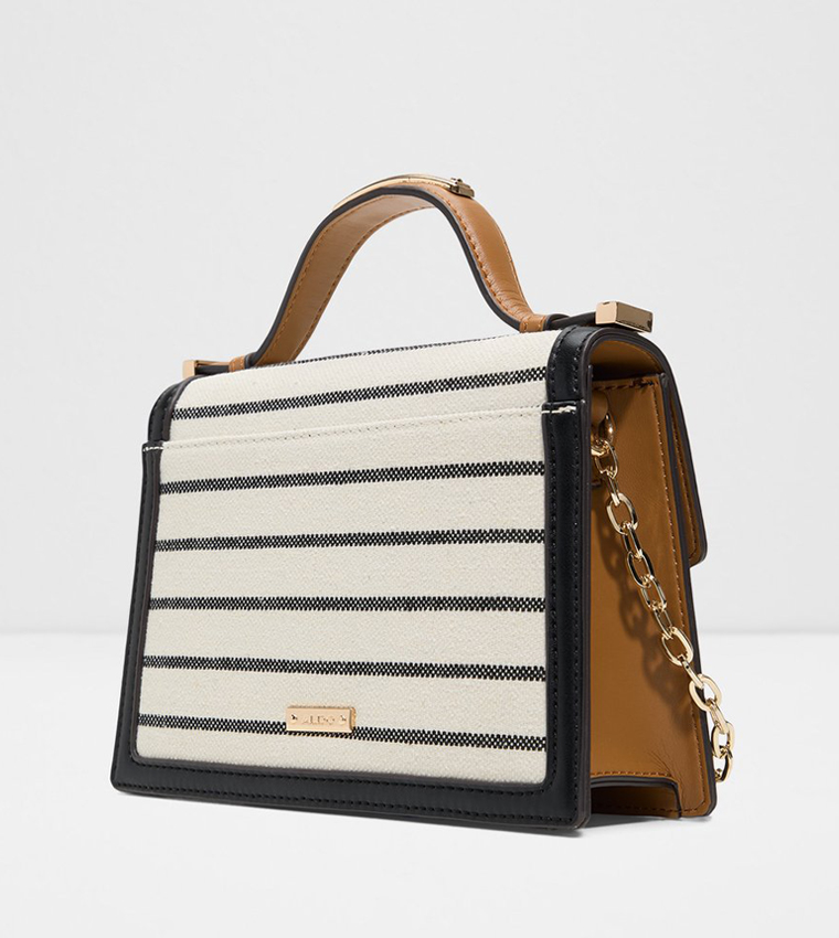 PHILANIE Striped Flap Top-Handle Bag