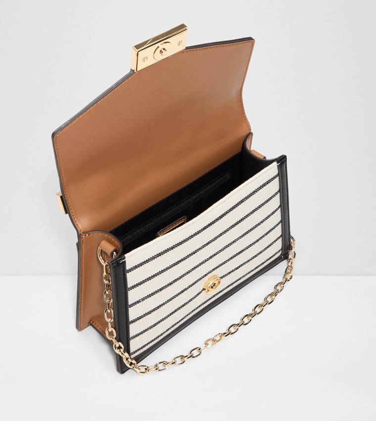 PHILANIE Striped Flap Top-Handle Bag