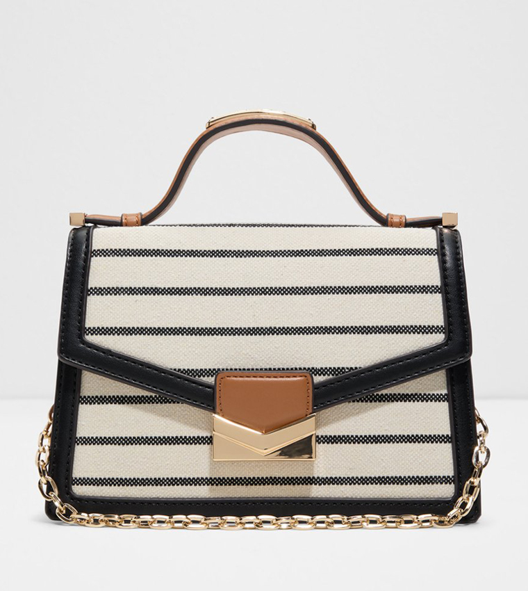 PHILANIE Striped Flap Top-Handle Bag