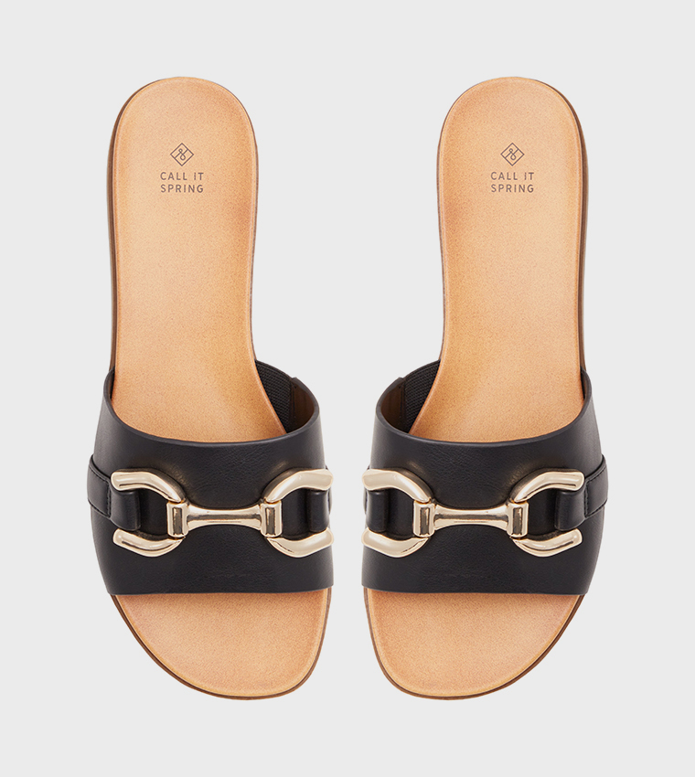 PHOENIIX Metal Accent Flat Sandals