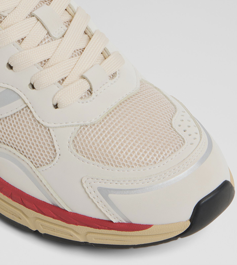 PILLOWSNKR-L Mesh Detail Lace Up Sneakers