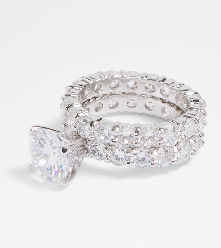 Palden Rings Buy Aldo Accessories Plagens Crystal Embellished Ring In White ...