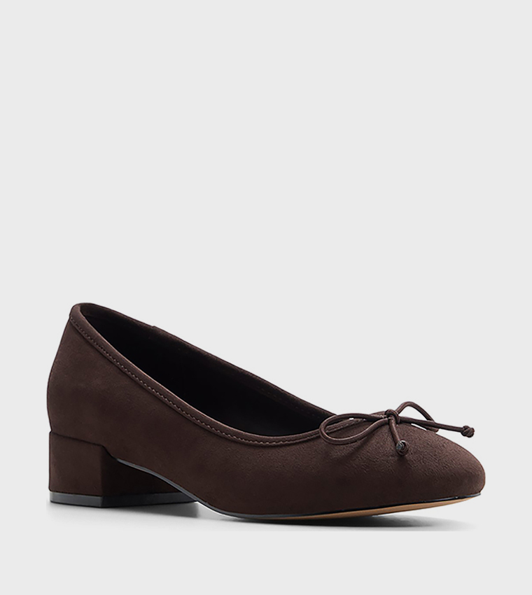 POIISE Bow Detail Low Block Heel Pumps