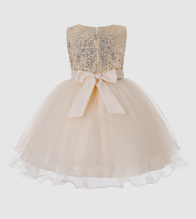Buy Ddaniela Glitter Princess Embellished Tulle Dress In Cream 6thStreet Bahrain