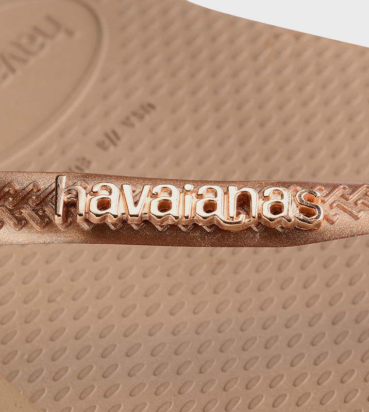 Slim Logo Metallic Detail Flip-Flops