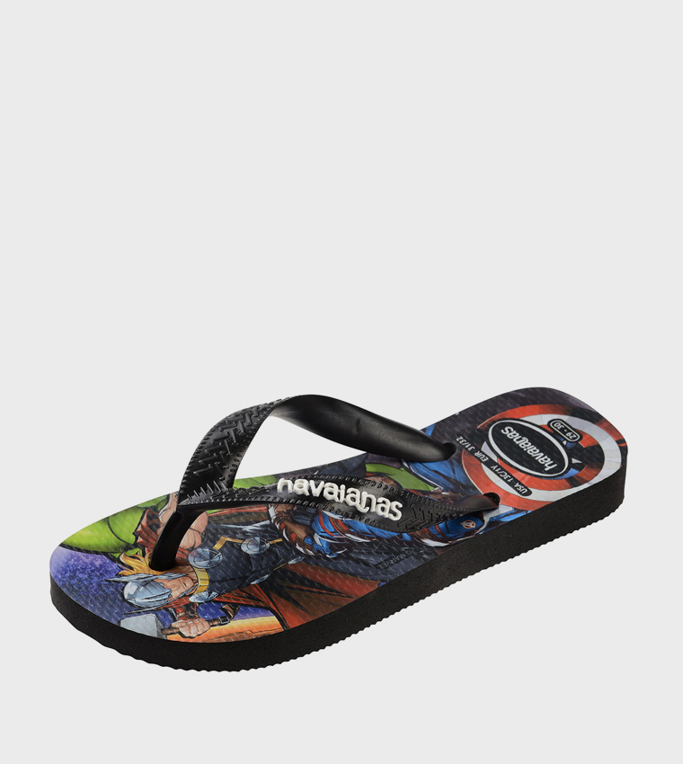 Top Marvel Ii Printed Flip-Flops